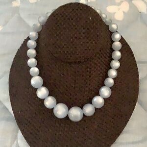 Moonstone Blue color lucite graduated necklace. 1950-60’s.
